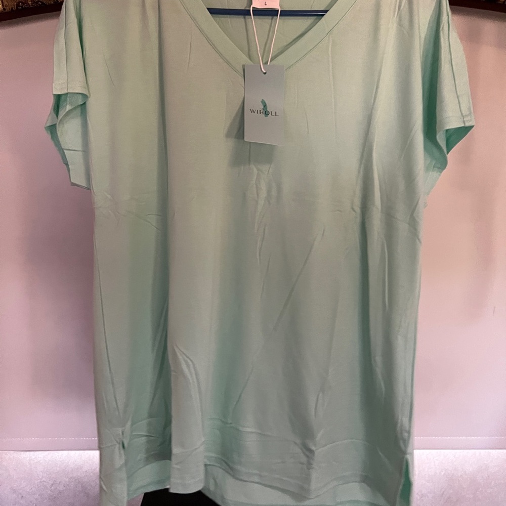 Mint Green V-Neck T-Shirt
